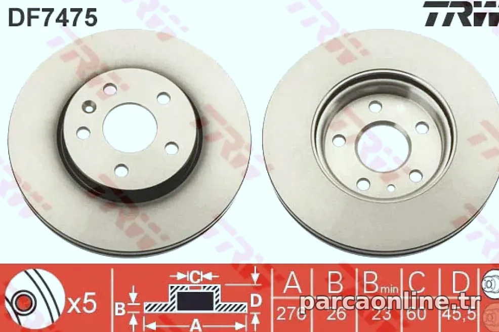 ON FREN DISKI 15 INCH (276mm) ASTRA J 10> CRUZE10> AVEO T300 - TRW - TRW DF7475