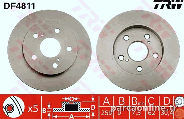 TRW DF4811 Fren Disk Ayna - TRW - DF4811
