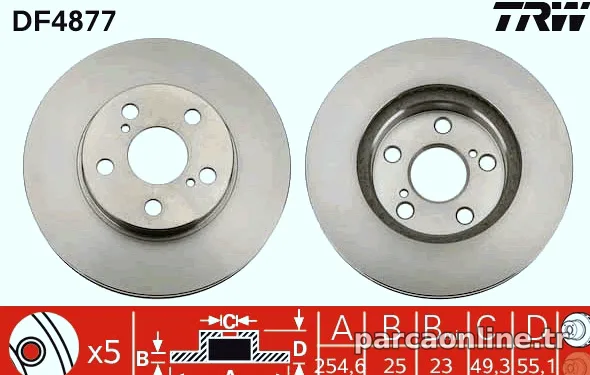 TRW DF4877 Fren Disk Ayna - TRW - DF4877