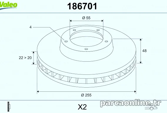 VALEO 186701 Fren Disk Ayna - VALEO - 186701