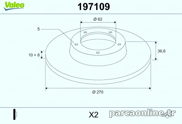 VALEO 197109 Fren Disk Ayna - VALEO - 197109
