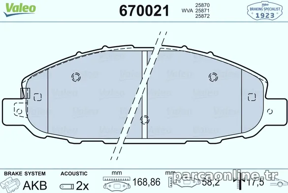 VALEO 670021 Fren Disk Balata - VALEO - 670021