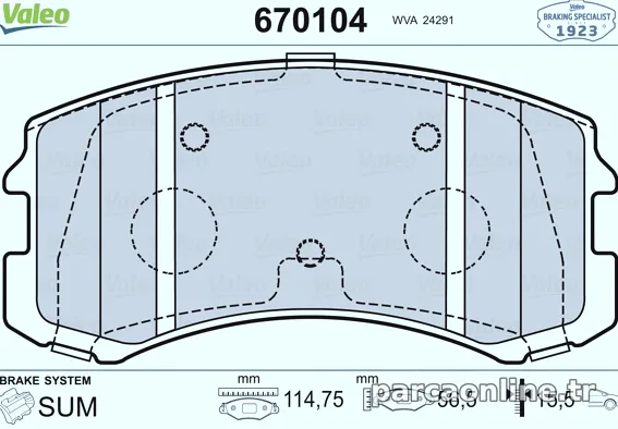VALEO 670104 Fren Disk Balata - VALEO - 670104